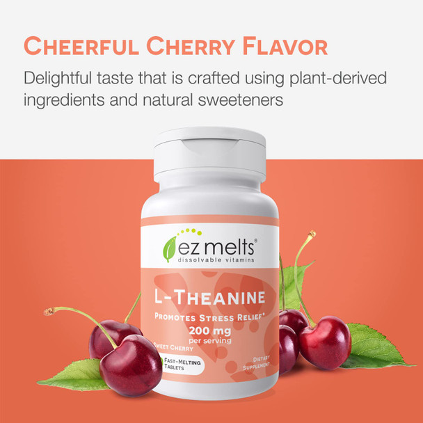 EZ Melts Dissolvable L-Theanine 200 mg Sugar-Free 1-Month Supply