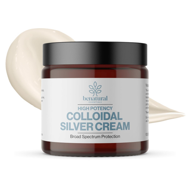 Benatural Essentials Premium Colloidal Silver Cream 100g | All Natural Cream | Antibacterial & Antifungal | PH Balanced | Manufactured in the UK Benatural Essentials Premium Colloidal Silver Cream 100g | All Natural Cream | Antibacterial & Antifungal | PH Balanced | Manufactured in the UK