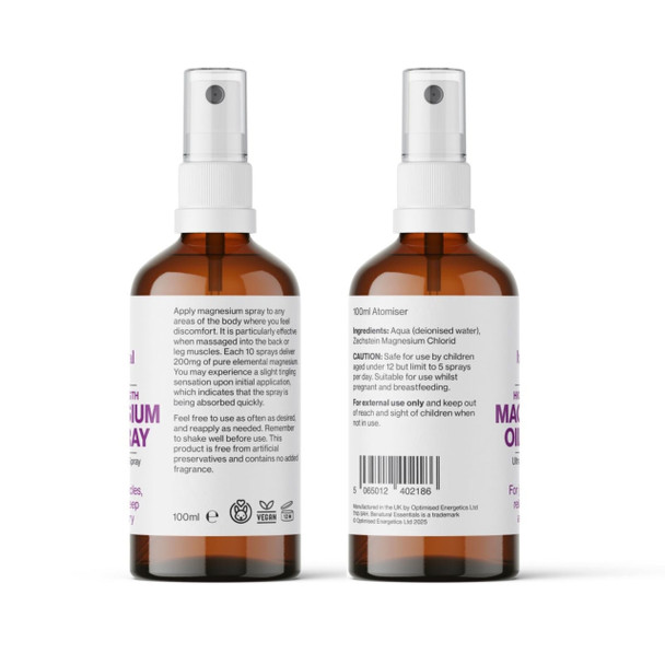Benatural Essentials Magnesium Oil Spray 100g | High Potency | Soothes Muscles 100g | Made in The UK | pH Balanced
