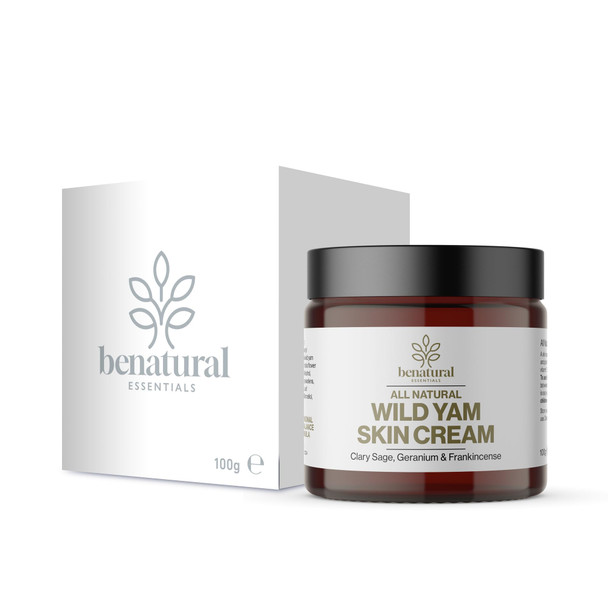 Benatural Essentials Wild Yam Skin Cream 100g Hydrating and Nourishing Moisturiser for Mature Skin Gentle Botanical Skincare for Women  Ideal for Use During Menopause | Made in the UK