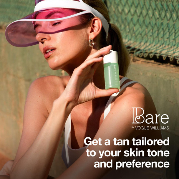 Bare By Vogue Face Tanning Drops - Light/Medium Customisable Sun-Kissed Glow - Infused with Green Tea Chamomile and Pomegranate Extract - For Smooth Hydrating & Radiant Skin (30ml)