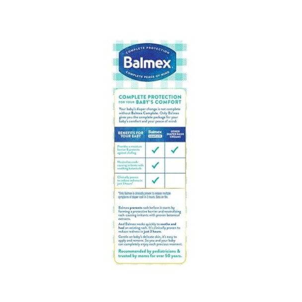 Balmex Complete Protection Diaper Rash Cream 2 Oz Per Tube (5 Tubes)