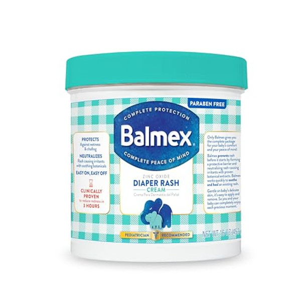 Balmex Complete Protection Daily Baby Diaper Rash Cream Clinically Proven To Reduce Redness In Just One Use With Zinc Oxide + Botanicals Pediatrician-Recommended & Dermatologist Tested 16Oz