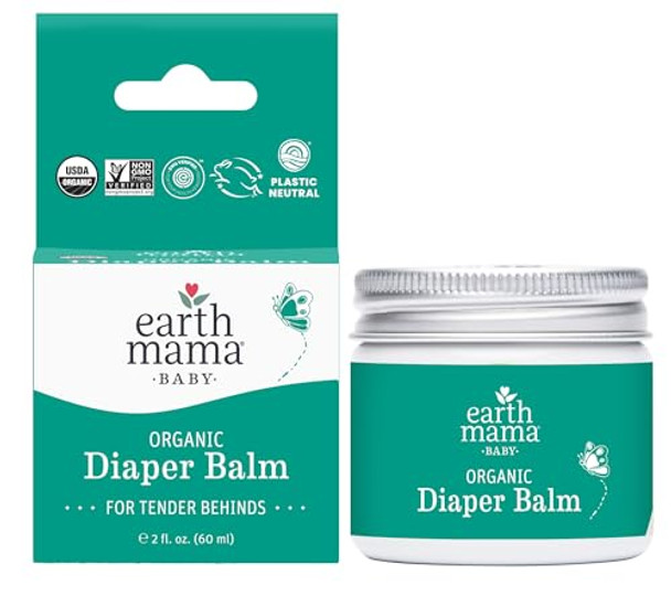Earth Mama Nipple Butter & Diaper Balm Nipple Cream & Organic Skincare For Baby Breastfeeding & Postpartum Essentials Bundle