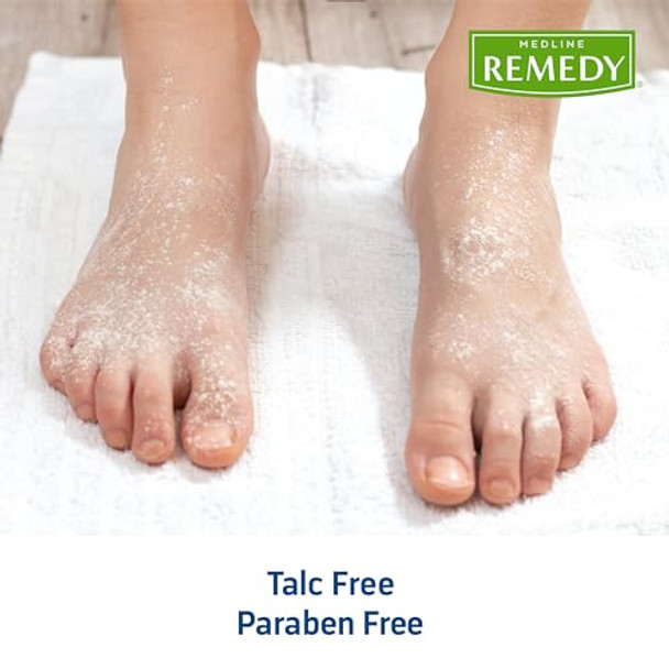 Medline Remedy Essentials Cornstarch Powder (14 Oz Bottle) Fresh Scent Talc Shaker Top Skin Care Absorbs Sweat Soothes Reduces Friction & Chafing For Adults Feet Groin