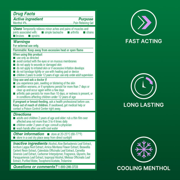 Biofreeze Overnight Gel Pain Relief Knee & Lower Back Pain Relief Arthritis Pain Reliever Neck Pain Relief Cooling Joint Pain Relief FSA/HSA Eligible Lavender Scented Menthol Gel 3 Fl Oz