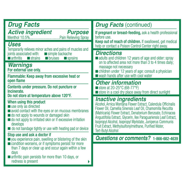 Biofreeze Menthol Spray 3 FL OZ Colorless Aerosol Spray for Pain Relief associated with Sore Muscles Arthritis Simple Backaches and Joint Pain