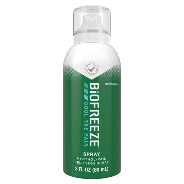 Biofreeze Menthol Spray 3 FL OZ Colorless Aerosol Spray for Pain Relief associated with Sore Muscles Arthritis Simple Backaches and Joint Pain