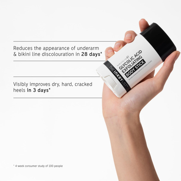 The INKEY List Glycolic Acid Exfoliating Body Stick 45g Multiple Concerns One Targeted Solution Delivers Deep Effective Exfoliation Fragrance Free Suitable For All Skin Types