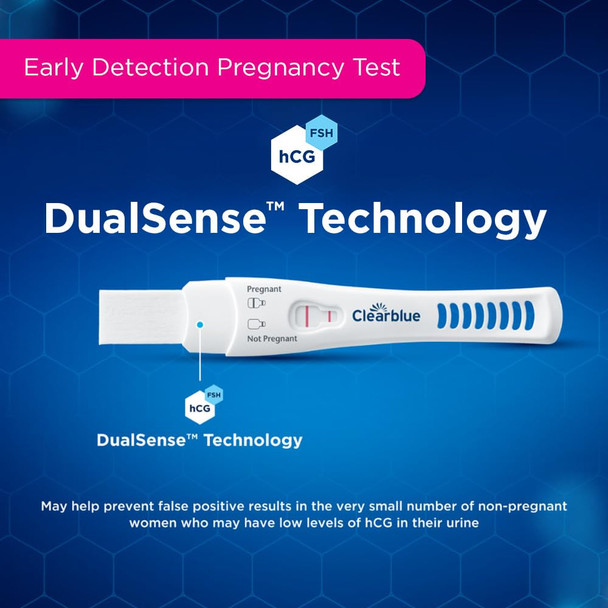 Clearblue Early Pregnancy Test Kit at-Home Pregnancy Test Kit for Women hCG Hormone Pregnancy Tests with Easy-to-Read Results 7 Tests