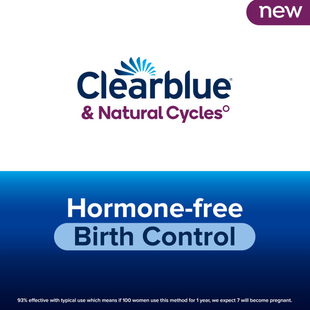 Clearblue & Natural Cycles Hormone-Free Birth Control Kit Starter Pack 3 Month Subscription to The Natural Cycles app 15 Digital Ovulation Tests 1 Digital Basal Thermometer