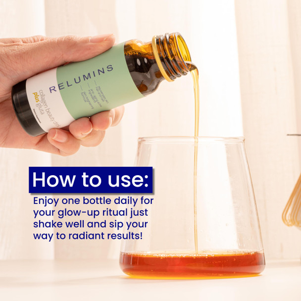 Relumins Advance Rejuvenating Collagen Beauty Drink with Glutathione, Hyaluronic, CoQ10, EGCG, Resveratrol & More - Fight Signs of Aging with All-Natural Ingredients - Apple Flavor- Ten 50mL Drinks