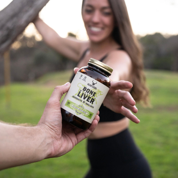 HEART & SOIL - Grass-Fed Bone Marrow and Beef Liver Supplement – 3000mg Desiccated Organ Blend for Mood Bone Joint Tissue Skin Health - Non-GMO Allergen-Free – 180 Capsules