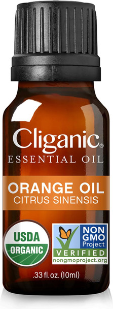 Cliganic Organic Sweet Orange Essential Oil  10ml 100% Pure Natural for Aromatherapy Diffuser  Non-GMO Verified Packaging May Vary