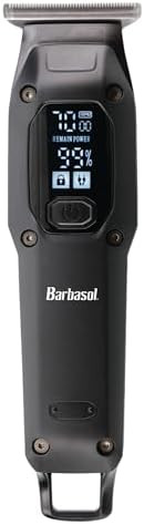 Barbasol T-Blade Trimmer Rechargeable T-Outliner Hair & Beard Trimmer For Men Dual Speed Hair Trimmer With 6 Clipper Guide Combs Led Display Clipper Oil Brush & Travel Bag Black