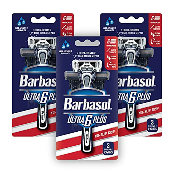 Barbasol Ultra 6 Plus Premium Disposable Razor Value Pack Bundle (3 Packs/9 Total Razors) Barbasol Ultra 6 Plus Premium Disposable Razor Value Pack Bundle (3 Packs/9 Total Razors)