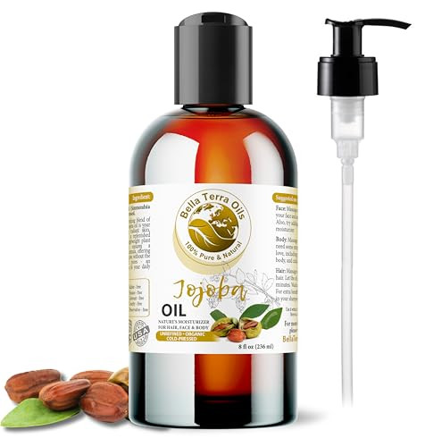 Bella Terra Oils - Organic Jojoba Oil 8Oz - Embrace Organic Jojoba'S Hydrating Potential Rich In Essential Nutrients & Antioxidants Perfect For Nail Oil Enthusiasts