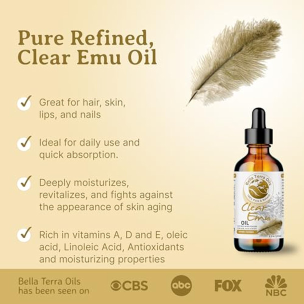 Bella Terra Oils - Clear Emu Oil 4Oz - Inspired By Nature'S Perfection High In Omega-3 & Omega-6 Acids Skin'S Best Companion For Moisturization Bella Terra Oils - Clear Emu Oil 4Oz - Inspired By Nature'S Perfection High In Omega-3 & Omega-6 Acids Skin'S Best Companion For Moisturization