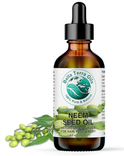 Bella Terra Oils - Organic Neem Seed Oil 8 Oz - Harnessing The Power Of Organic Neem Seeds Rich In Stearic Acid A Luxurious Elixir For Natural Skin Care