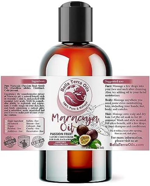Bella Terra Oils - Maracuja (Passion Fruit) Oil 8 Oz - A Symphony Of B-Vitamins & Antioxidants Immerse In The Luxury Of Silky Soft Skin Bella Terra Oils - Maracuja (Passion Fruit) Oil 8 Oz - A Symphony Of B-Vitamins & Antioxidants Immerse In The Luxury Of Silky Soft Skin