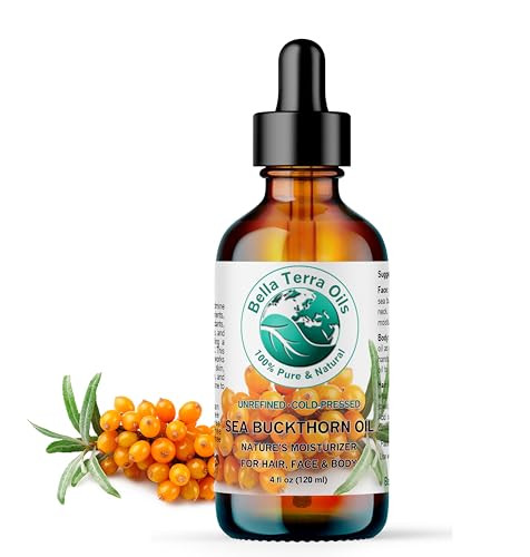 Bella Terra Oils - Sea Buckthorn Oil 4 Oz - Unlock The Gold Standard In Skincare Infused With Omega-3 Omega-6 & Carotenoids Elevate Your Cosmetic Routine