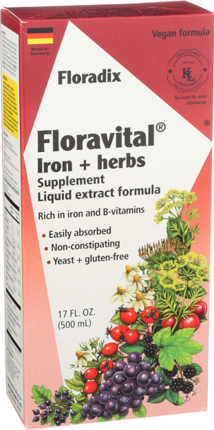 Floradix Floravital Liquid Iron and Vitamin Formula (500 ml)