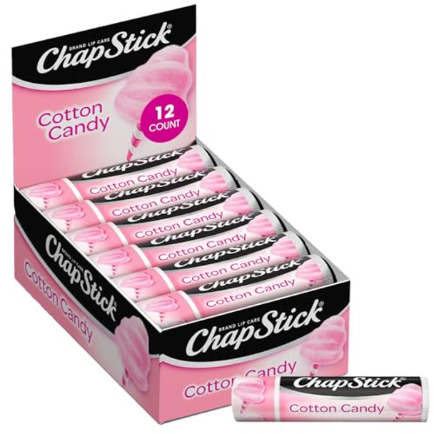 Chapstick Lip Moisturizer Cotton Candy 12-Pack – Limited Edition Bulk Lip Balm Fun & Yummy 0.15 Oz Ea