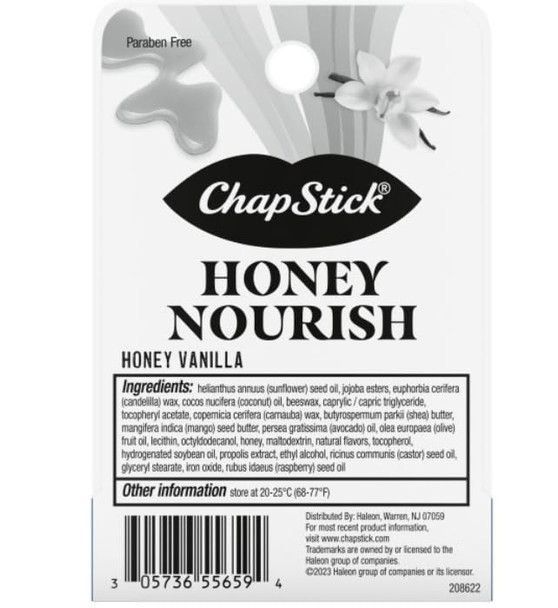 Chapstick Bulk Lip Balm Honey Nourish Moisturizing Fomula With Shea Butter And Avocado Butter Vitamin E Honey Vanilla Flavor Lip Care Tubes 0.15 Oz 72 Ct Case