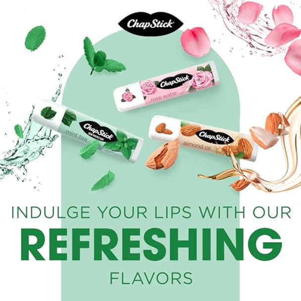 Chapstick Lip Balm Spa Collection – Mint Rose Water And Almond Oil Balms Moisturizers For Dry Lips 0.15 Oz Ea