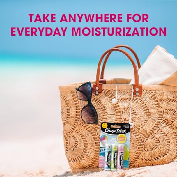 Chapstick Lip Balm Vacation Getaway Collection (Snow Cone Limeade And Cotton Candy) + 2 Cotton Candy 0.15 Oz Ea (5 Piece Set)