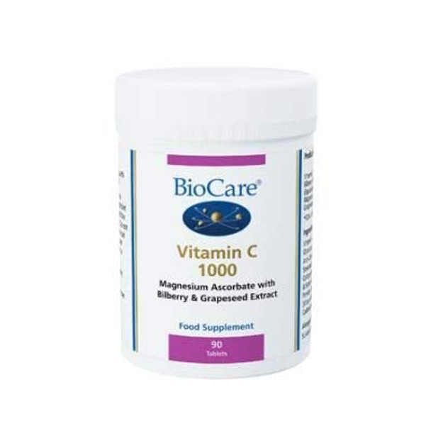 BioCare Vitamin C 1000 - Magnesium Ascorbate And Bilberry - 90 x 1000mg Tablets