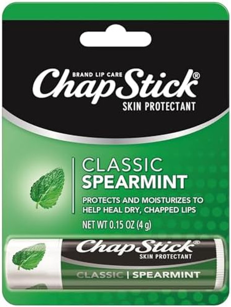 Chapstick Classic Spearmint Lip Balm Tubes Spearmint Chapstick For Lip Care Father'S Day - 0.15 Oz X 12