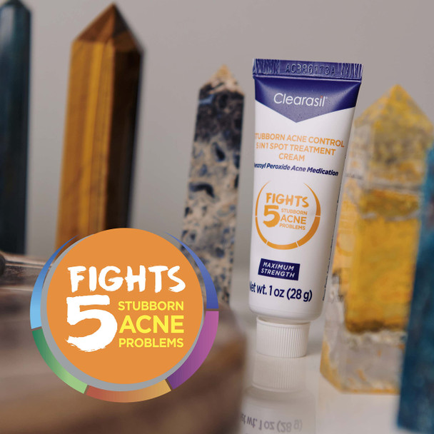 Clearasil Stubborn Acne Control 5In1 Spot Treatment Cream 1 Oz