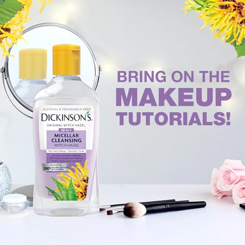 Dickinson'S Micellar Cleansing Witch Hazel An All-In-1 Makeup Remover Pore Refiner Skin Cleanser And Toner Alcohol With Aloe For Sensitive Skin 16Oz