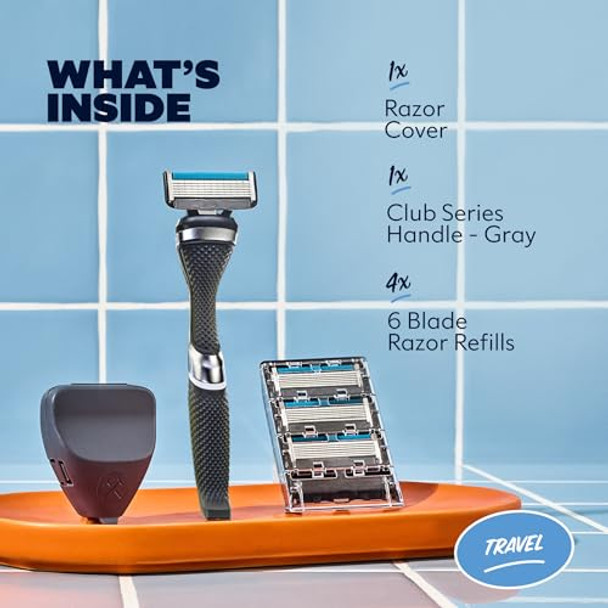 Dollar Shave Club Travel Shave Set 4 Extra Close Refill Cartridges 1 Handle 1 Razor Cover