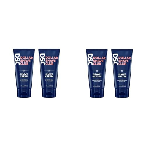 Dollar Shave Club Shave Cream 2-Pack And Shave Butter 2-Pack For Sensitive Skin Designed For Smooth Glide To Help Fight Razor Bumps