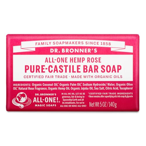 Dr. Bronner's - Pure-Castile Bar Soap (Tea Tree 5 ounce) - Made with Organic Oils For Face Body Hair and Dandruff Gentle on Acne-Prone Skin Biodegradable Vegan Non-GMO