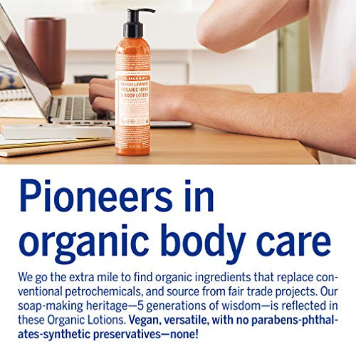 Dr. Bronner'S - Organic Lotion (Orange Lavender 8 Ounce) - Body Lotion And Moisturizer Organic Soothing For Hands Face And Body Highly Emollient Nourishes And Hydrates Vegan Non-Gmo