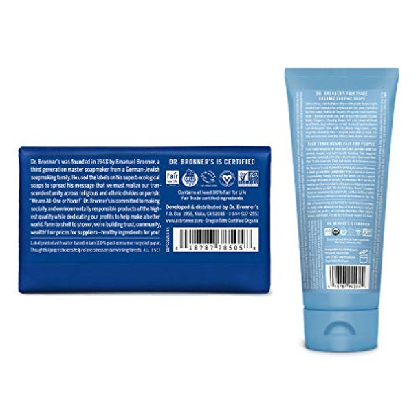 Dr. Bronner'S - Set: 3 Peppermint Soaps And 1 Unscented Shaving Soap - Organic Cleanses And Moisturizes Versatile Use On Face Body Hair And More Non-Gmo Vegan (4-Pack)