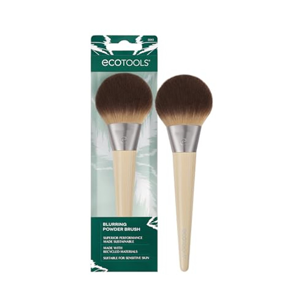 Ecotools Blurring Powder Makeup Brush For Loose & Pressed Powder Large Makeup Brush For All-Over Application Fluffy Synthetic Bristles Eco Friendly Cruelty- & Vegan 1 Count