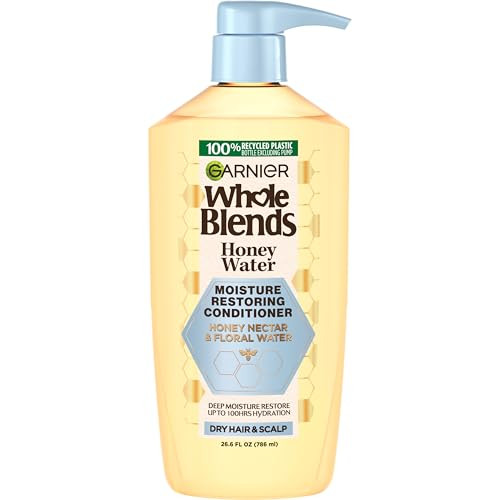 Garnier Whole Blends Honey Water Moisture Restoring Conditioner Hair Care For Dry Hair And Dry Scalp With Honey Nectar And Floral Water 26.6 Fl Oz