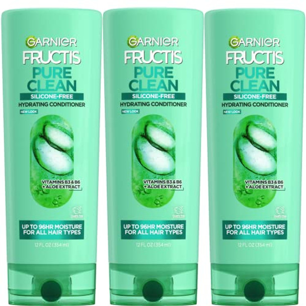 Garnier Fructis Pure Clean Hydrating Conditioner 12 Fl Oz 3 Count (Packaging May Vary)