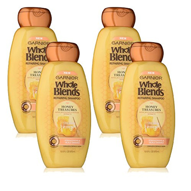 Garnier Whole Blends Honey Treasures Repairing Shampoo For Dry Damaged Hair 3 Fl Oz (Travel Size) 1 Count (Packaging May Vary)