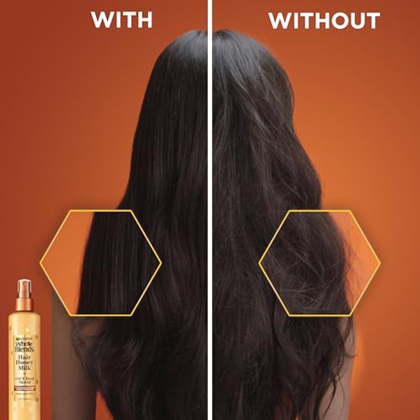 Garnier Whole Blends Hair Honey Milk 450F Heat Protectant Spray For All Hair Types With Up To 100 Hrs Of Frizz Control 8.5 Fl Oz 2 Count