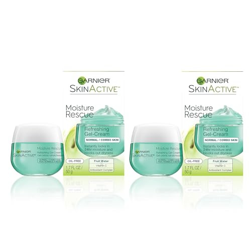 Garnier Moisture Rescue Refreshing Gel-Cream For Normal/Combo Skin Oil- 1.7 Oz (50G) 2 Count (Packaging May Vary)