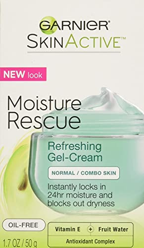 Garnier Moisture Rescue Refreshing Gel-Cream For Normal/Combo Skin Oil- 1.7 Oz (50G) 2 Count (Packaging May Vary)