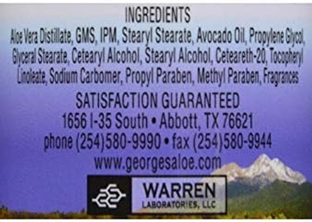 George'S Aloe Vera Moisturizing Cream 2 Ounce