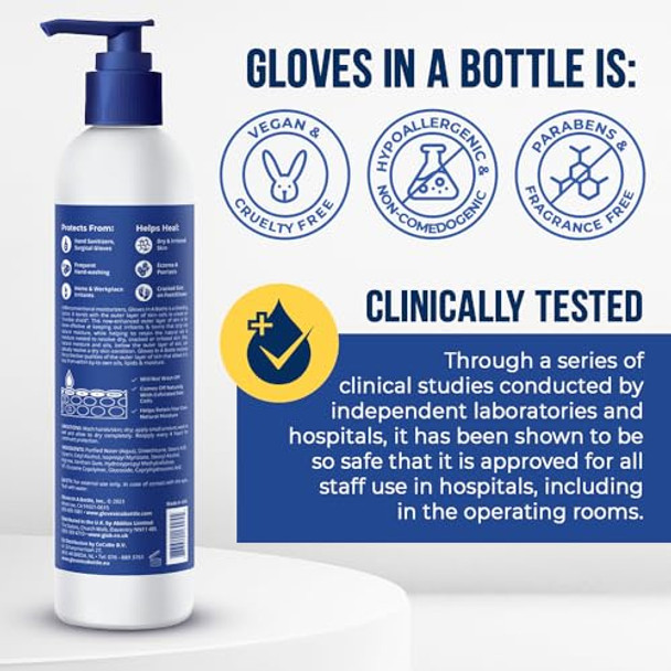 Gloves In A Bottle Psoriasis Eczema Relief Hand Lotion Travel Size - Shielding Lotion For Women Men 6 Months Old Or Older Babies - Cracked Hands Repair Cream (2 Oz + 16 Oz)