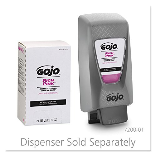 Gojo 7220 Rich Pink Antibacterial Lotion Soap Refill 2000Ml Pink 4/Carton