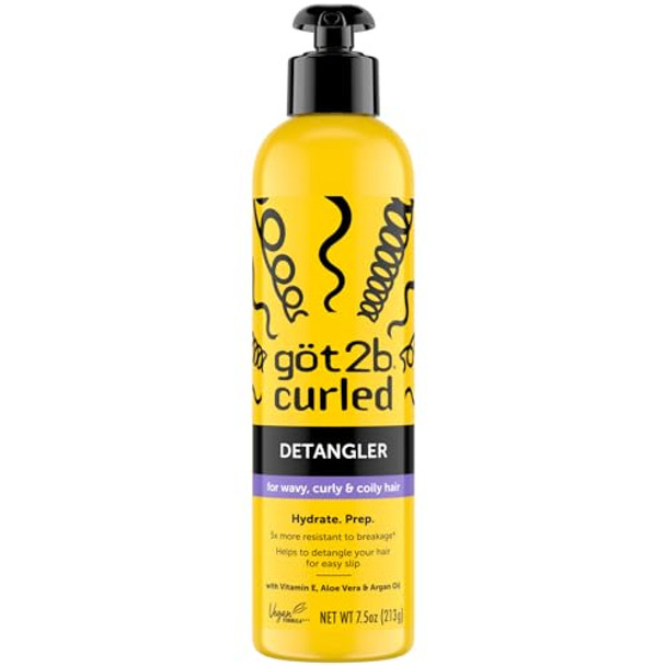 Got2B Curled Detangler 7.5Oz For All Curl Types Wavy Curly & Coily Hair Helps To Detangle Your Hair For Easy Slip